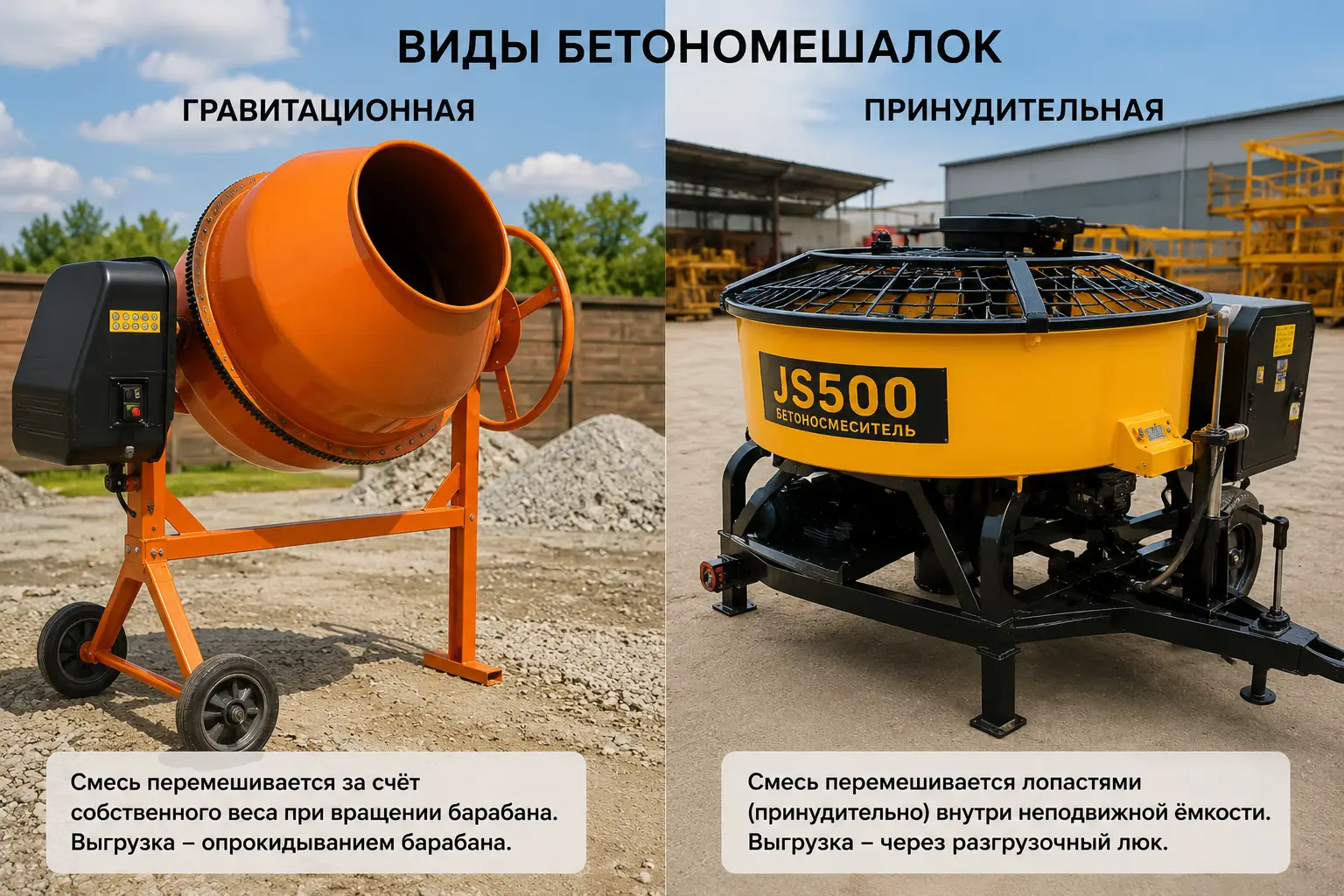 Бетономешалка на строительной площадке