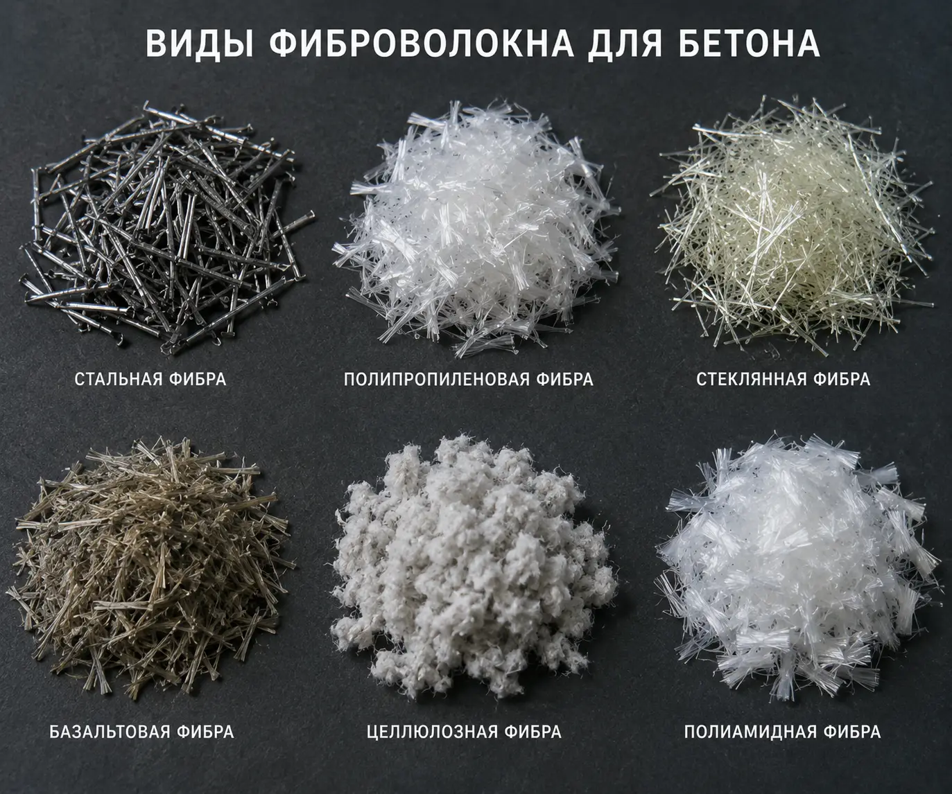 Виды фиброволокна для бетона