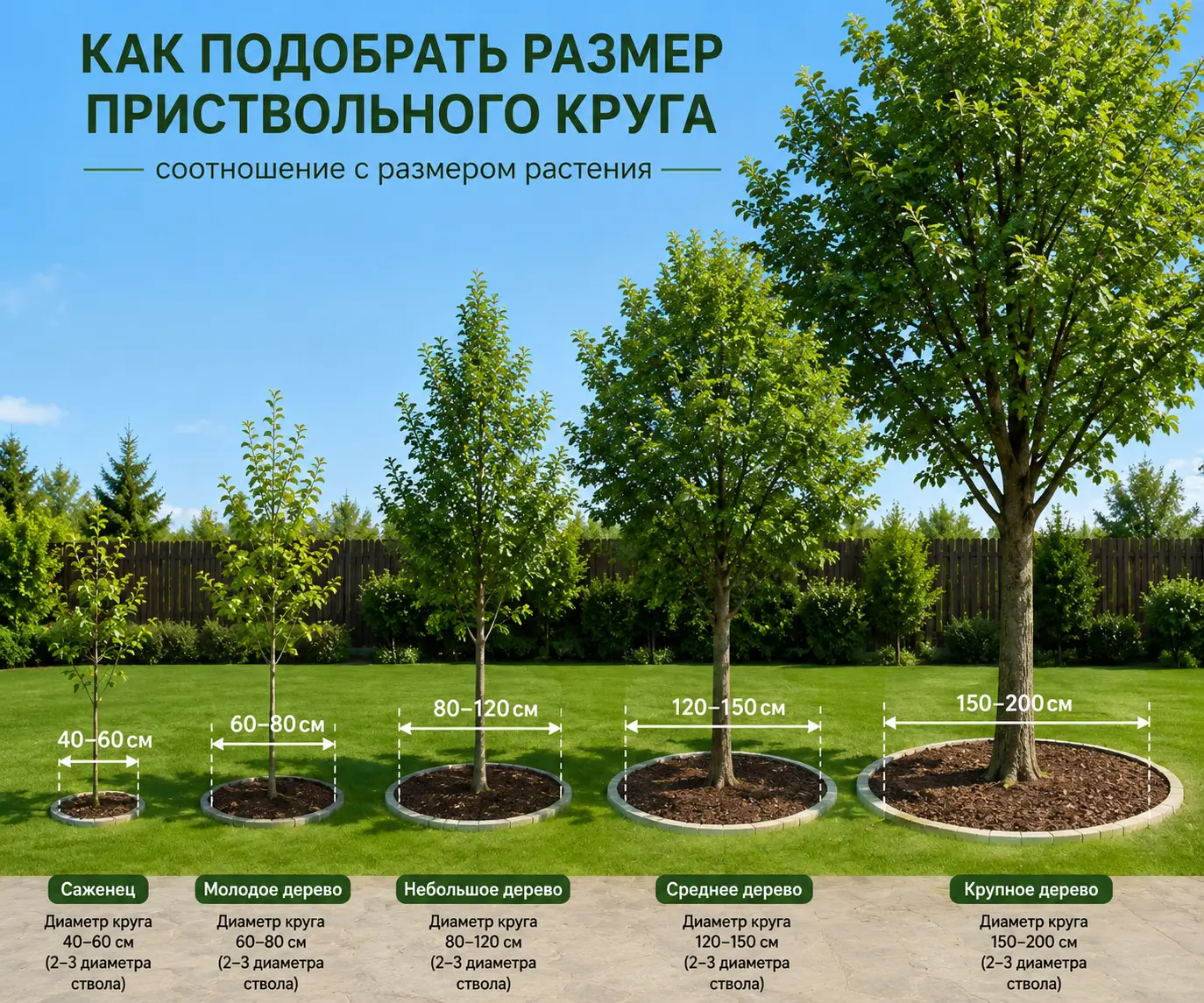 Схемы посадки растений в приствольном круге